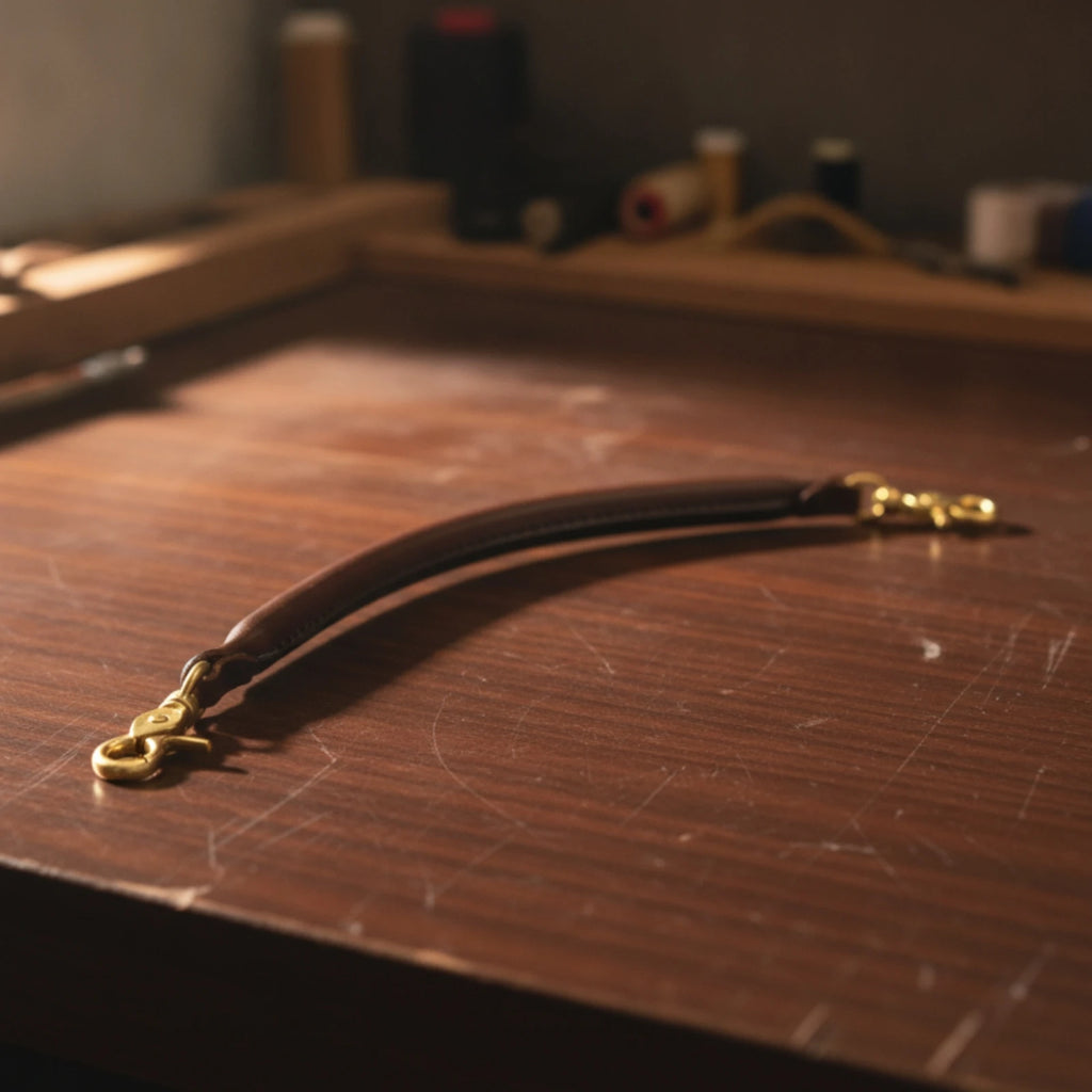 Reinforced Leather Saddle Grab Strap – Gold-Tone Hardware Saddle Grab Strap PLUSH