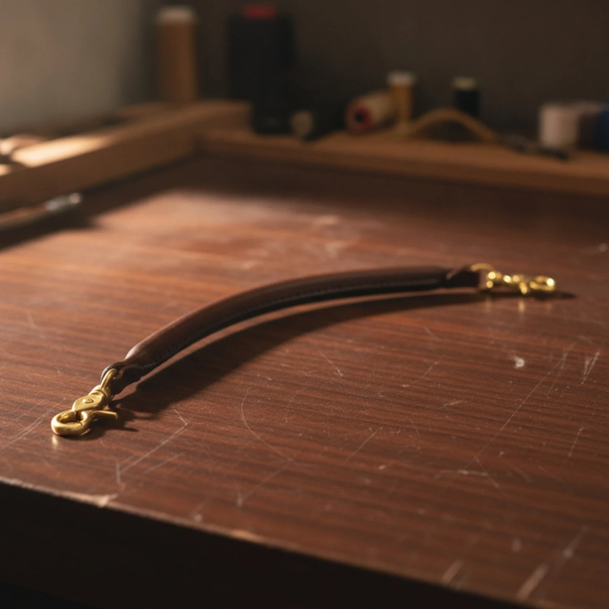 Reinforced Leather Saddle Grab Strap – Gold-Tone Hardware Saddle Grab Strap PLUSH