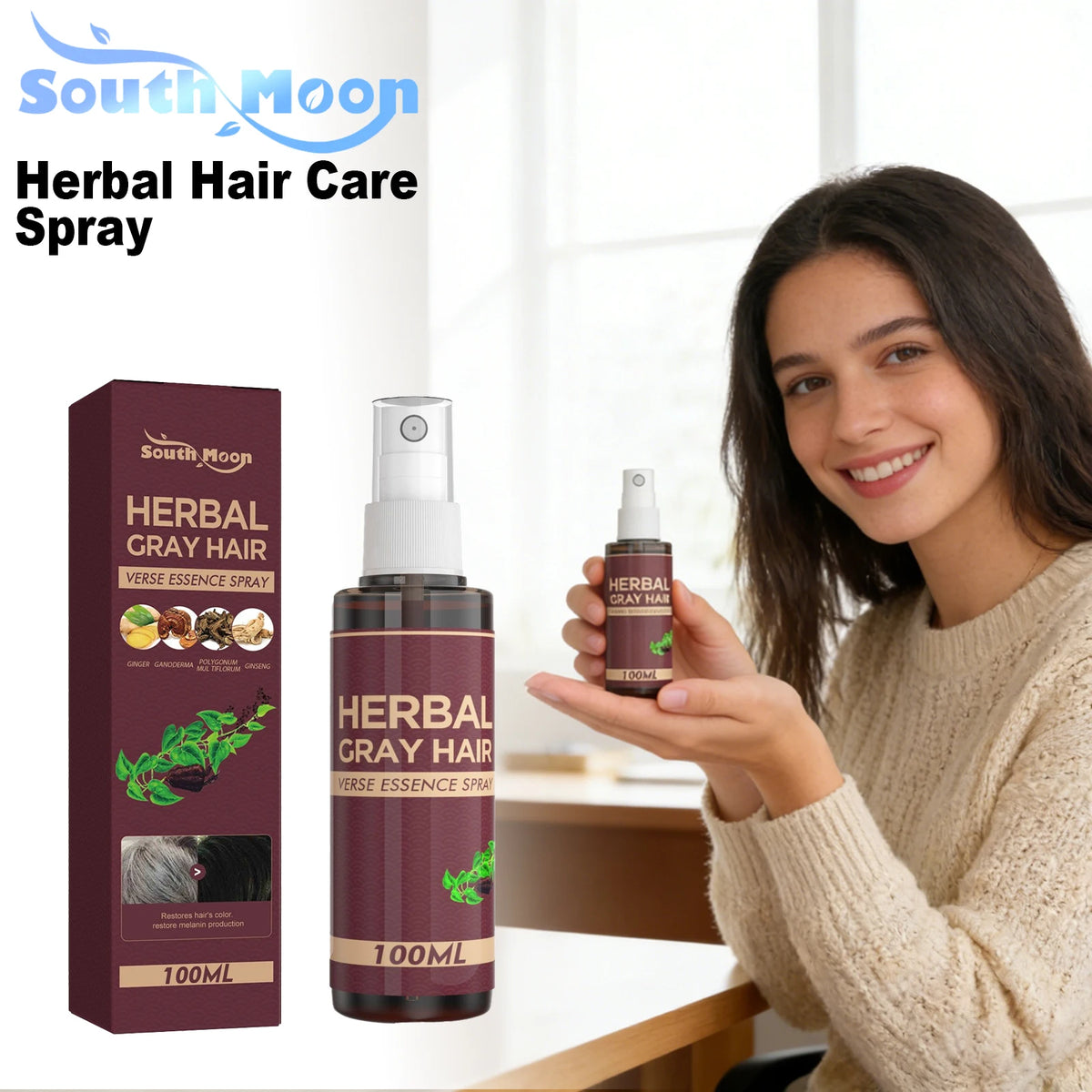 South Moon Herbal Hair Essence Spray – Scalp Nourishment 100ml Hair Essence Spray PLUSH 100ml Boxed