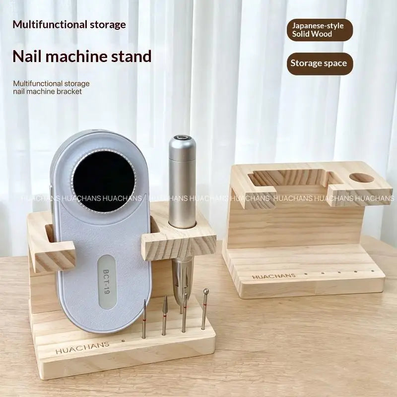 Wooden Nail Drill Bit Holder & Manicure Organizer Stand Nail Drill Organizer PLUSH
