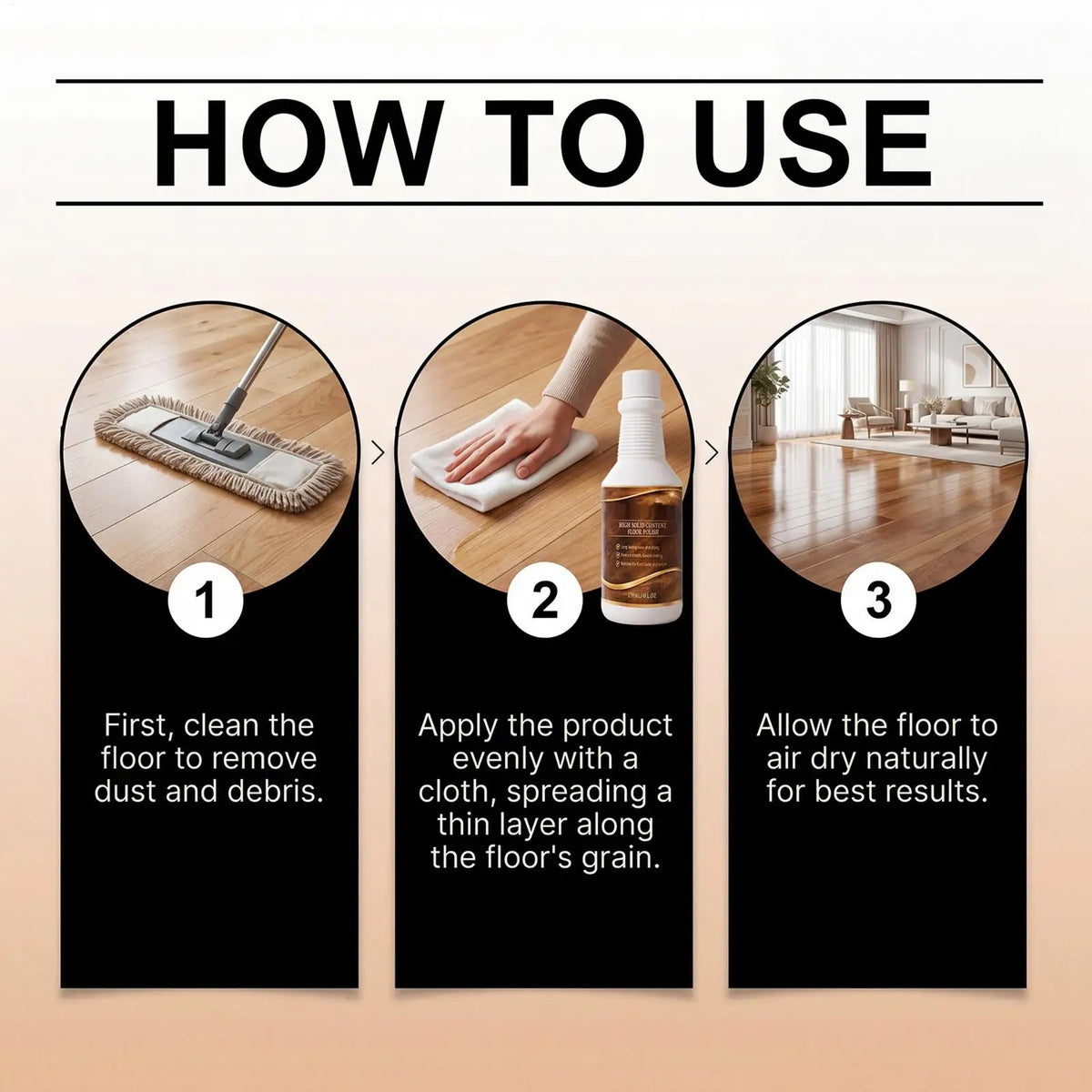 Floor Shine Restorer 120ml – Wood Polish & Scratch Repair Floor Polish Spray PLUSH