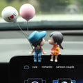 Couple Figurines with Balloons – Car Dashboard Decoration Dashboard Figurine PLUSH Blue Couple