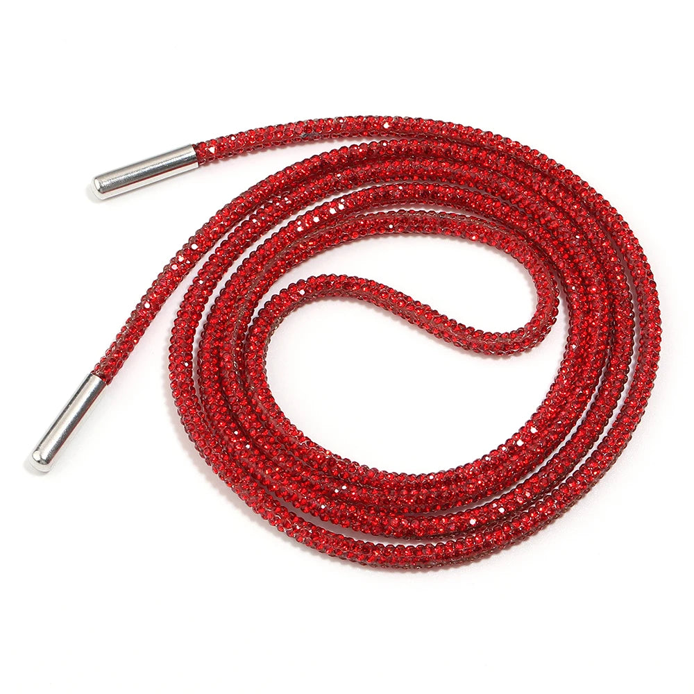4mm Rhinestone Cord Rope with End Cap – Crystal Cup Chain DIY Rhinestone Jewelry Cord PLUSH Red 4mm