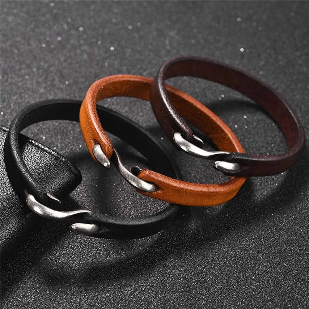 Punk Vintage Leather Link Bracelet for Men & Women | Gift Leather Bracelet PLUSH