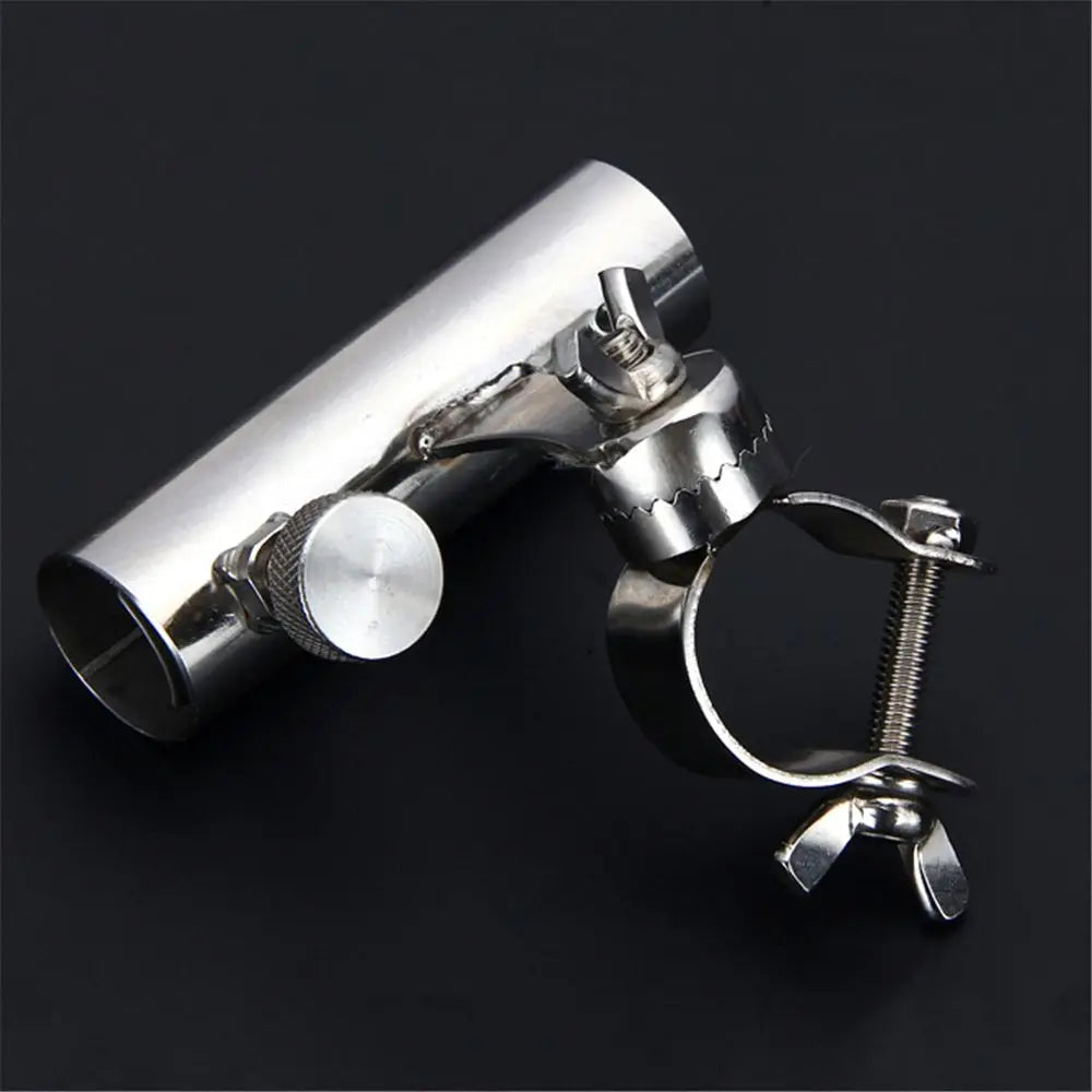 Stainless Steel Chair Mount Fishing Rod Holder Bracket Fishing Rod Holder PLUSH silver