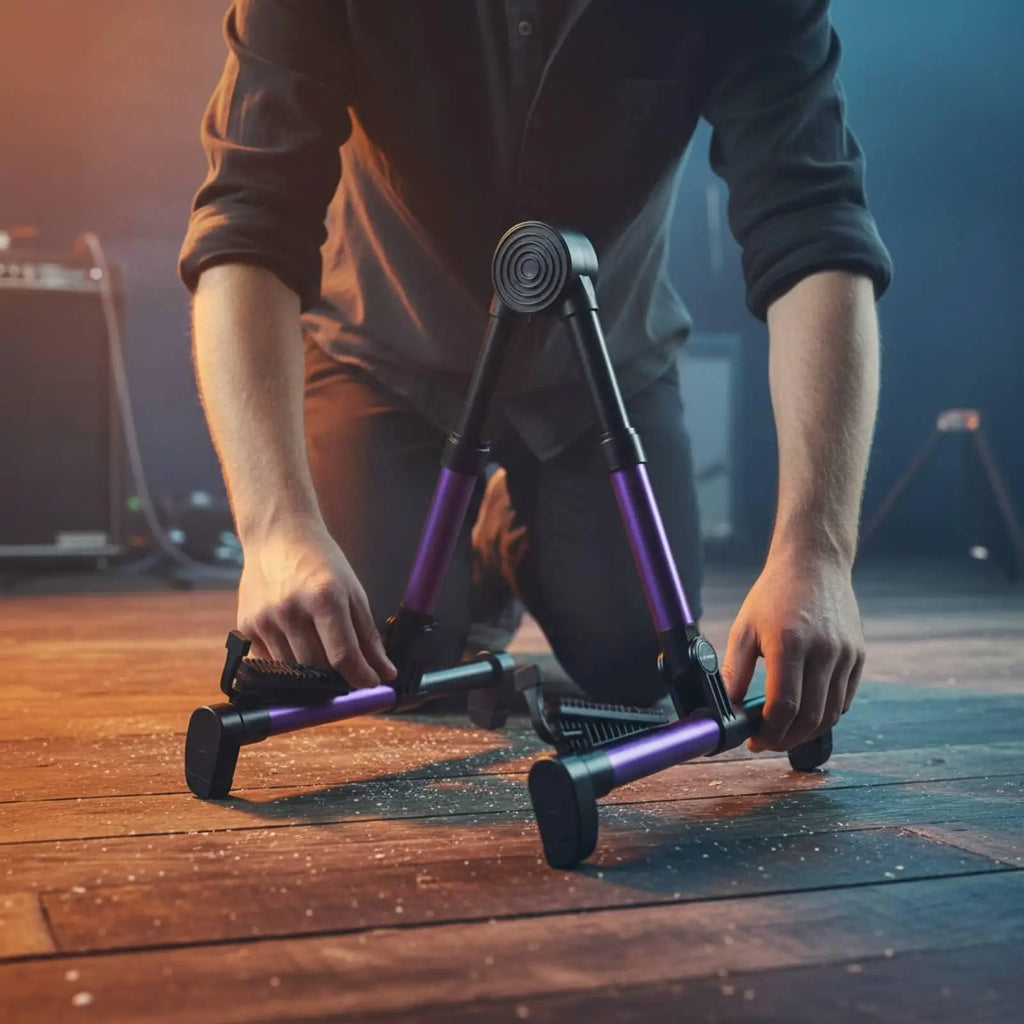 Foldable Guitar Stand – Aluminum Alloy, Silicone Padded, Lightweight Guitar Stand PLUSH