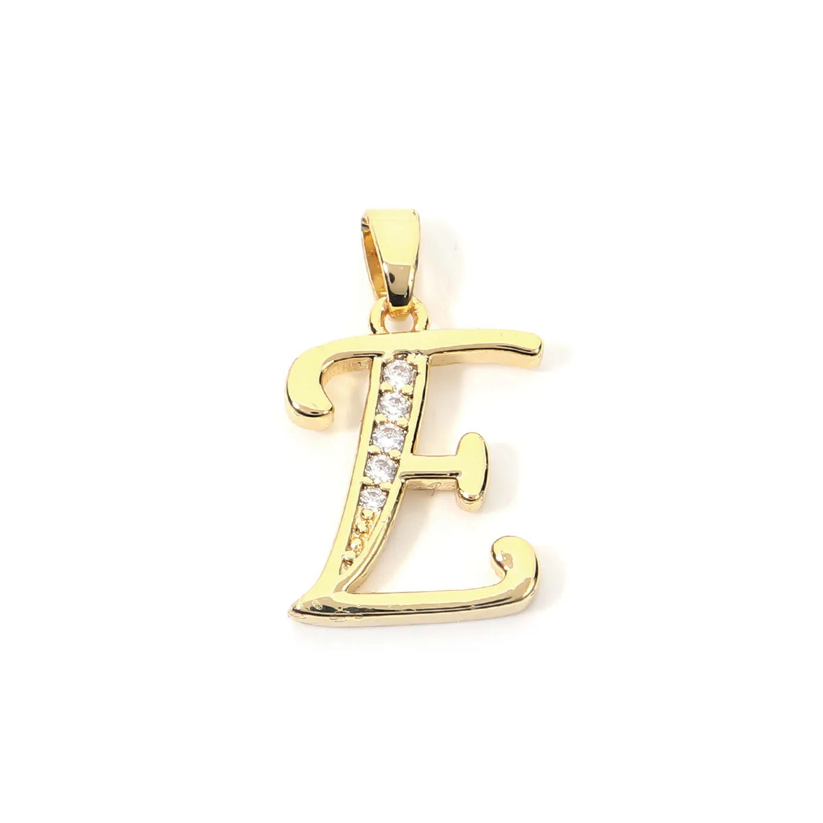 Metal A-Z Zircon Initial Letter Charm Pendant – DIY Jewelry Initial Letter Charm PLUSH E 12.5X16.5mm