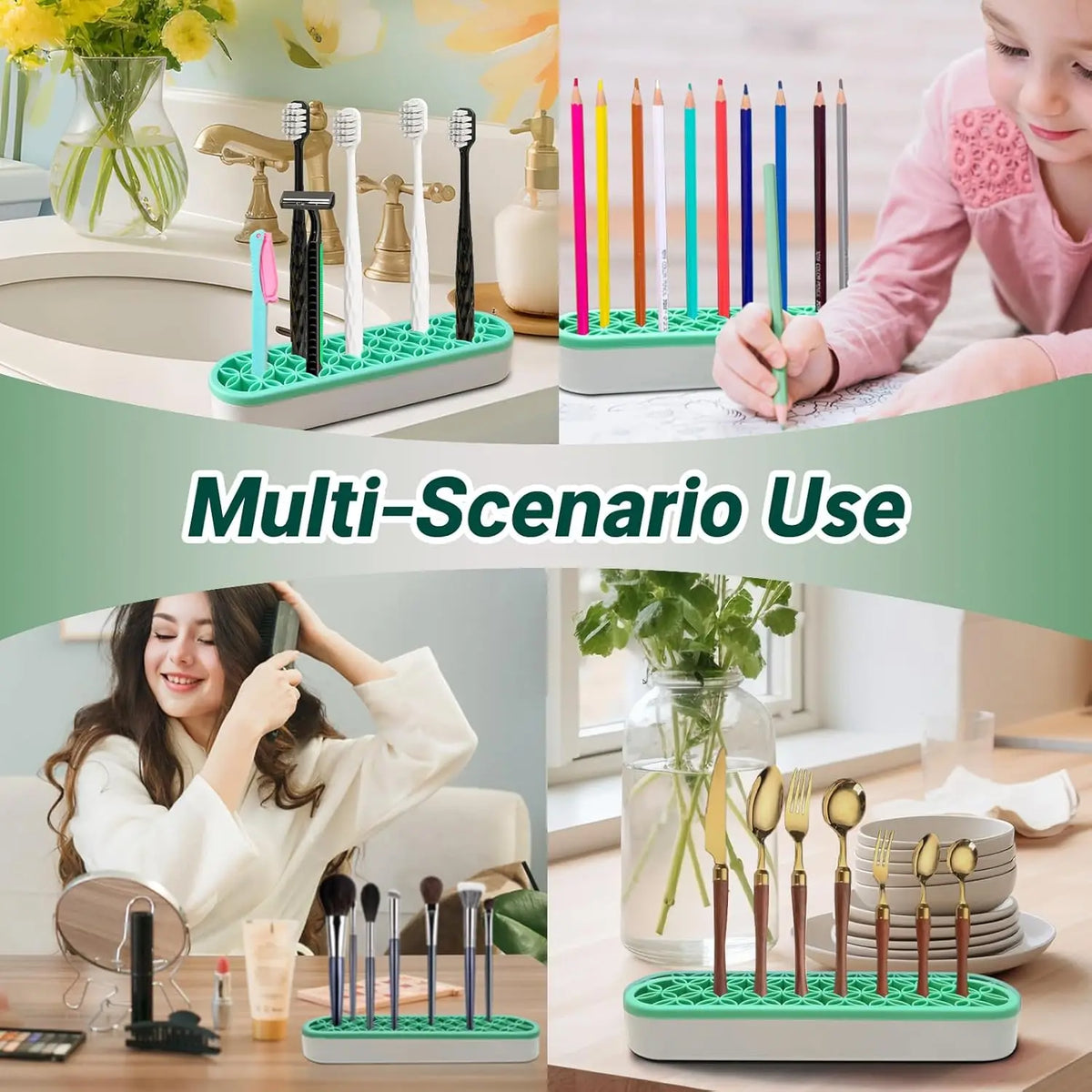 Silicone Crochet Hook & Makeup Brush Holder Organizer Silicone Tool Organizer PLUSH
