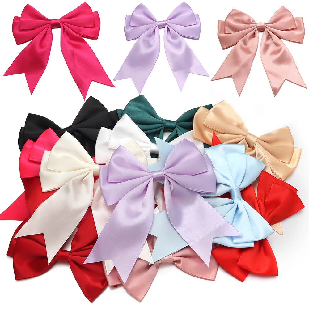 5pcs Double Layer Satin Swallowtail Bows – DIY Hair & Jewelry Ribbon Bow Findings PLUSH