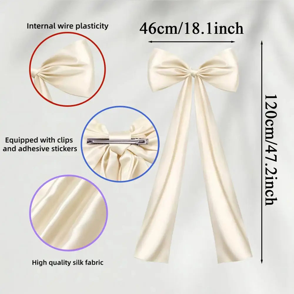 Large 47" Christmas Tree Bow Topper – Plush 3D Holiday Décor Christmas Tree Topper PLUSH White 46x120cm