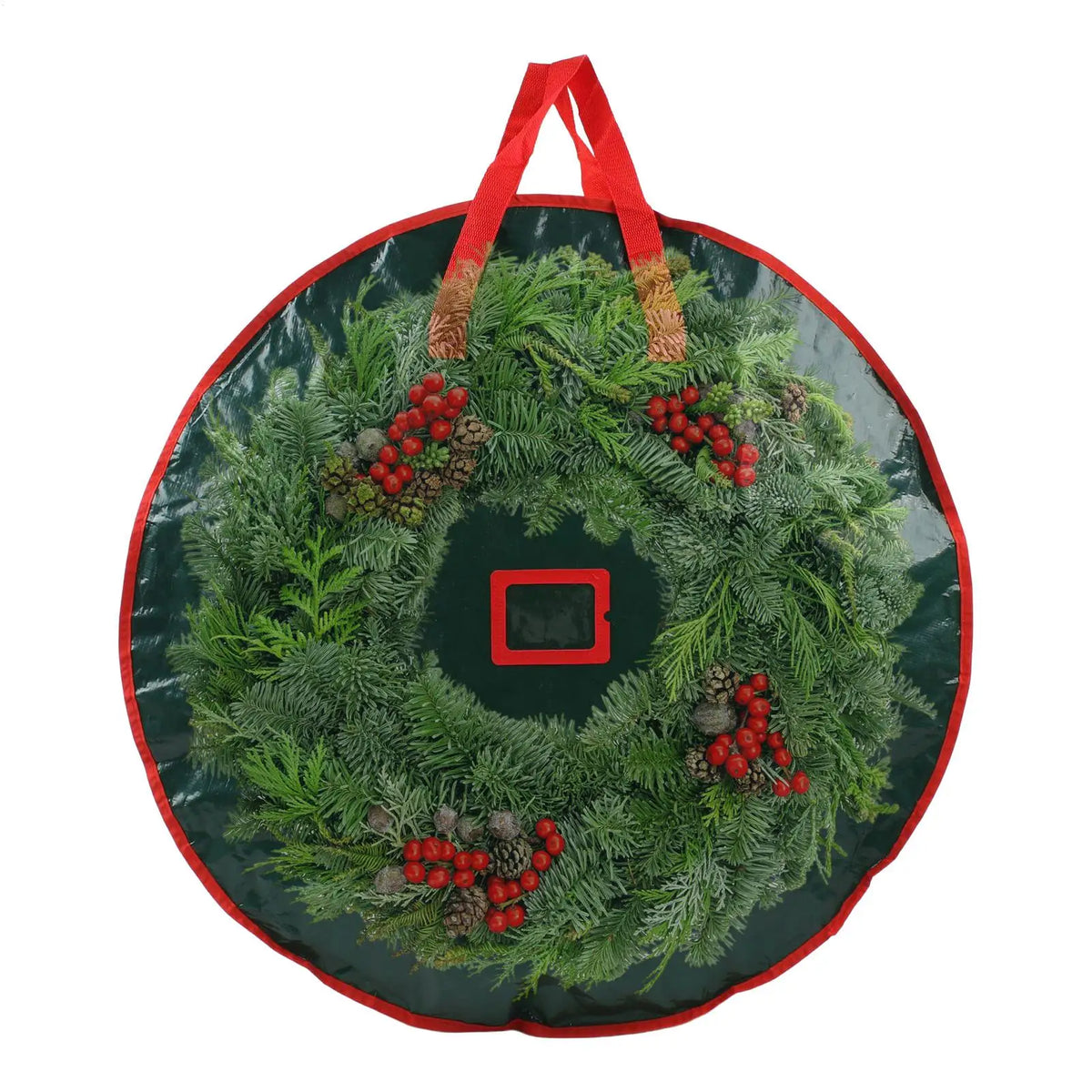 Christmas Wreath Storage Bag | Clear Window & Thickened Fabric Wreath Storage Bag PLUSH