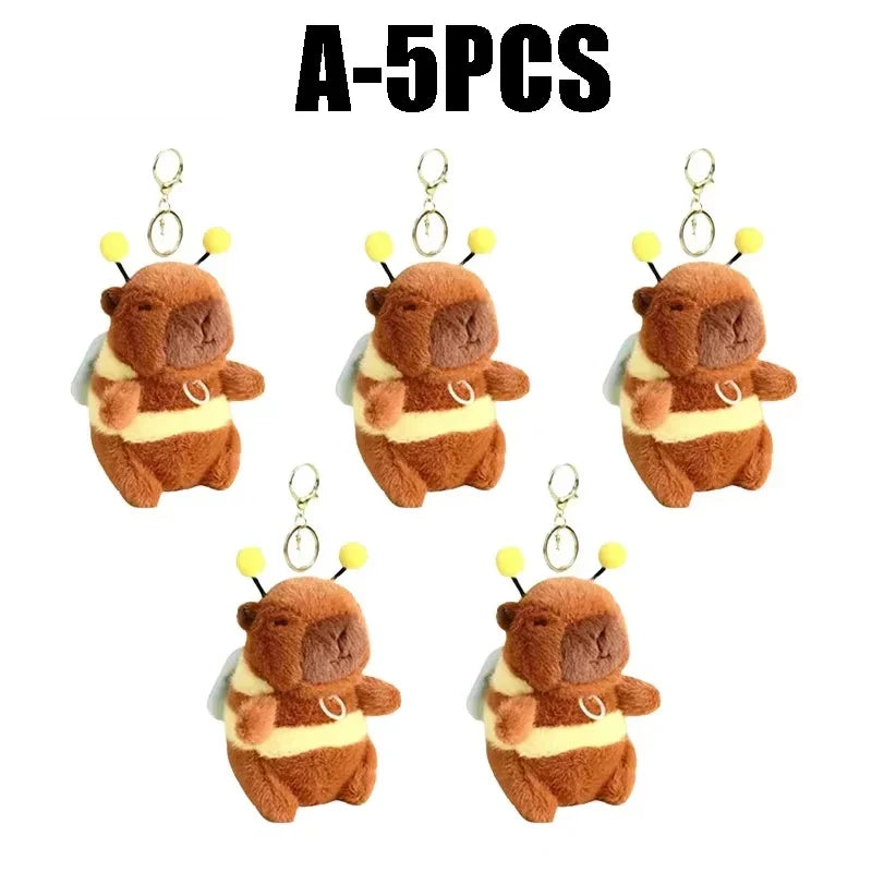 Capybara Plush Keychain – Bubble Pop & Wagging Tail Charm Plush Keychain Charm PLUSH A-5PCS