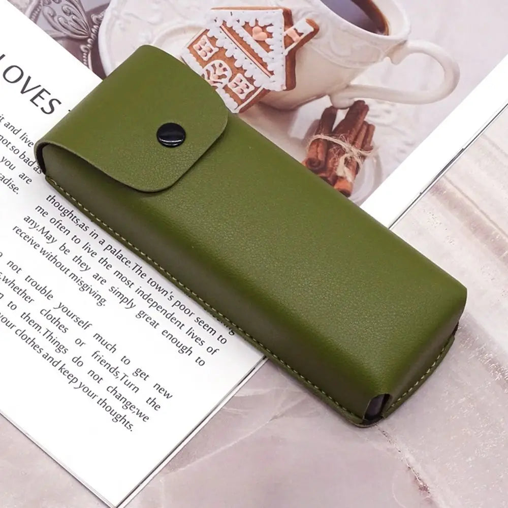 PU Leather Glasses Case – Unisex Eyeglass & Sunglasses Box Eyeglass Case PLUSH green