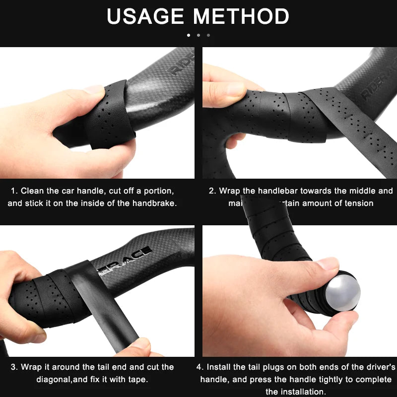 PU Leather Perforated Bike Handlebar Tape – MTB & Road Handlebar Tape PLUSH