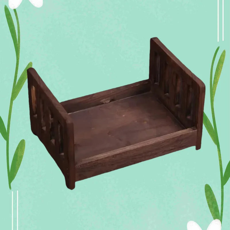 Vintage Wooden Mini Bed Newborn Baby Photography Prop Baby Photography Prop PLUSH