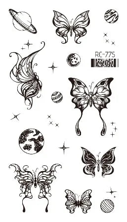 Pink Butterfly Temporary Tattoo Sticker – Waterproof Body Art Temporary Tattoo PLUSH RC-775