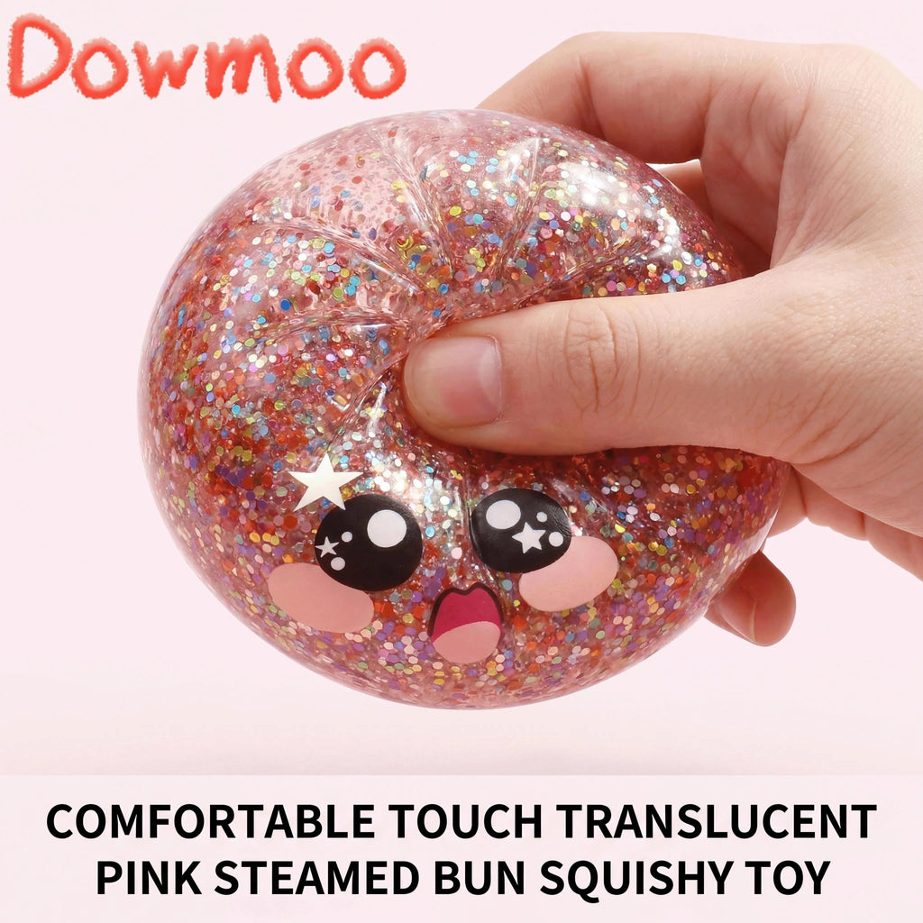 Glitter Dumplings Squishy Toy with Steamer | Slow Rise Fidget Squishy Fidget Toy PLUSH