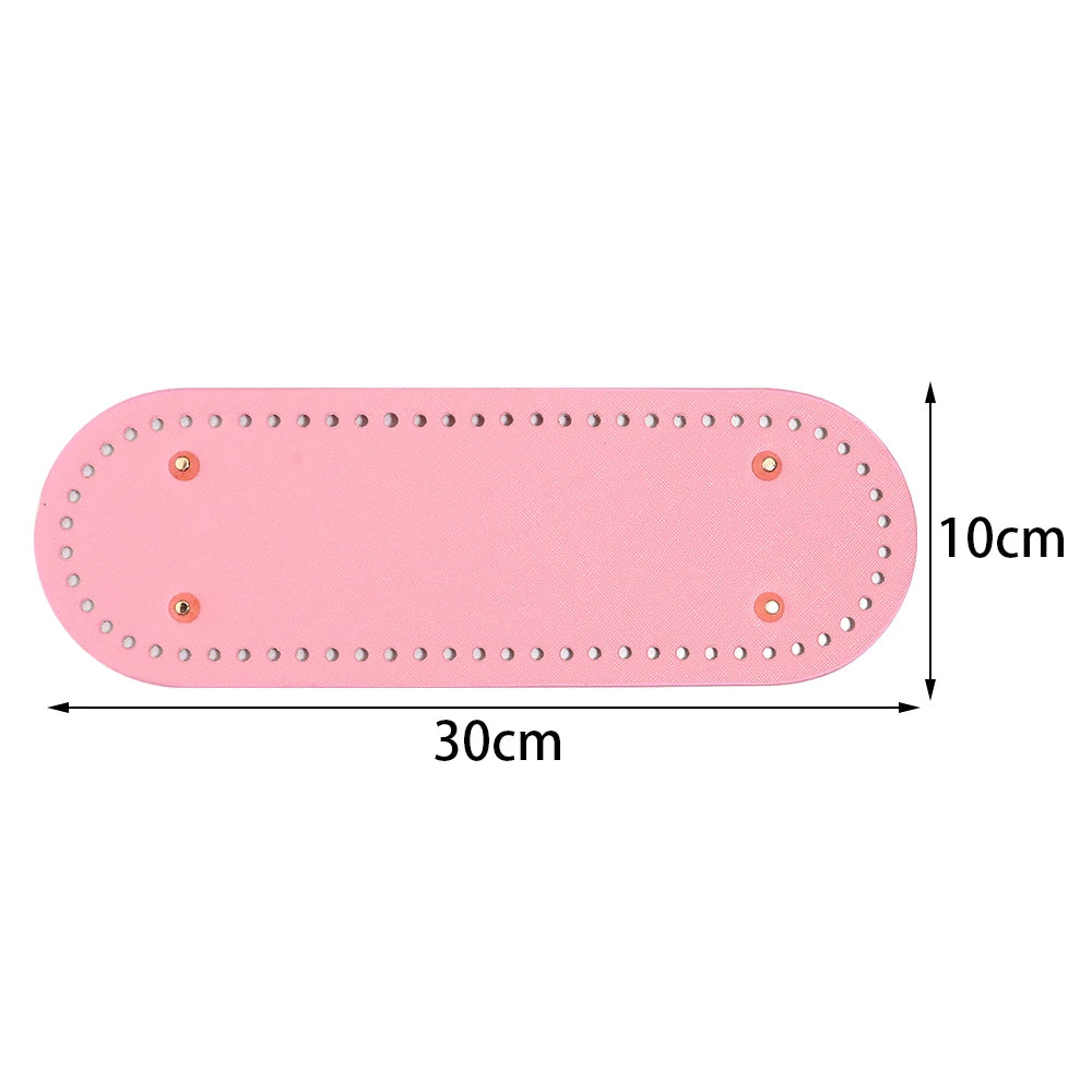 PU Leather Bag Base Rivet Baseplate – DIY Handbag Cushion Pad Bag Base Insert PLUSH pink 10X30cm