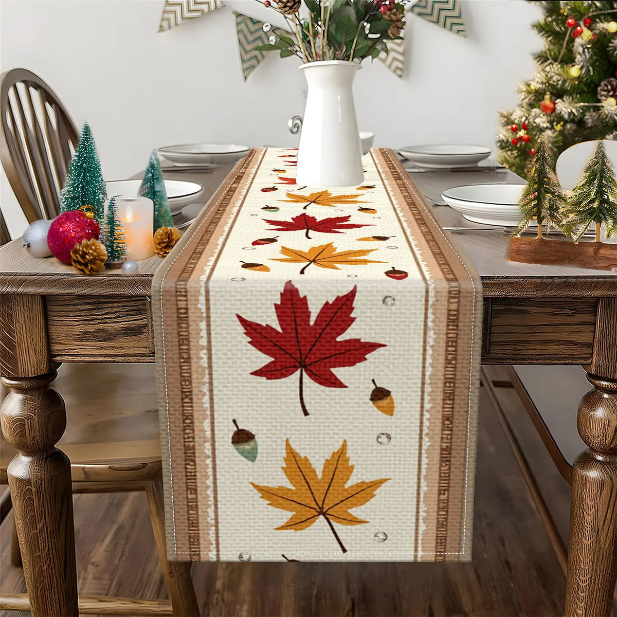 Autumn Maple Leaf Table Runner – Fall Banquet & Home Décor Table Runner PLUSH