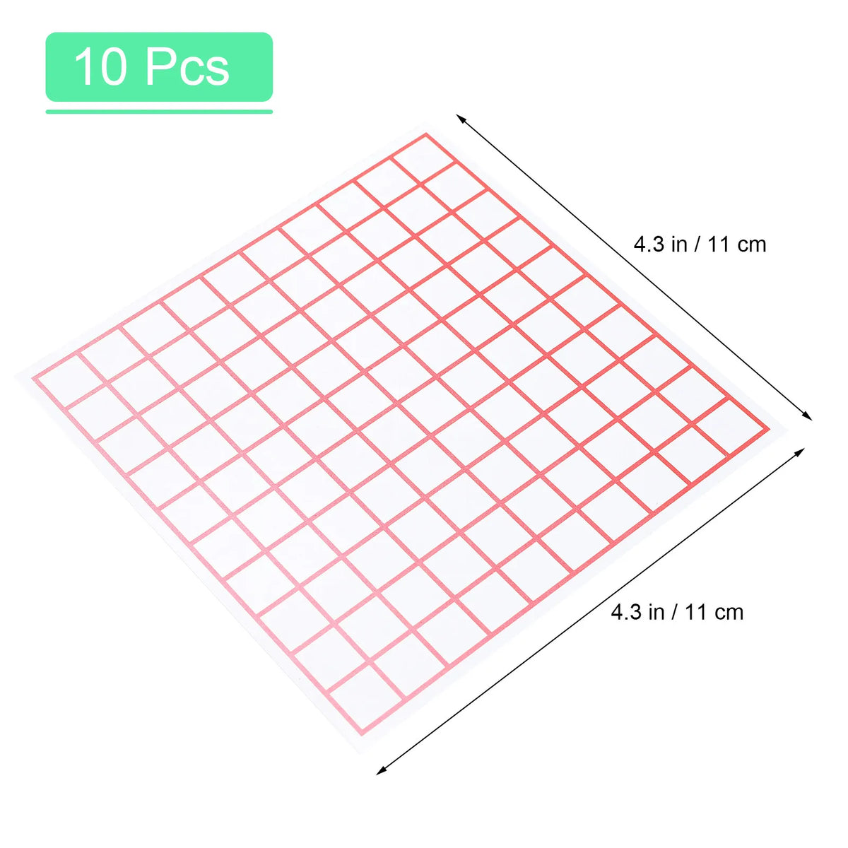 10pcs Transparent Grid Plates – Math Area Measuring Sheets Math Teaching Aid PLUSH