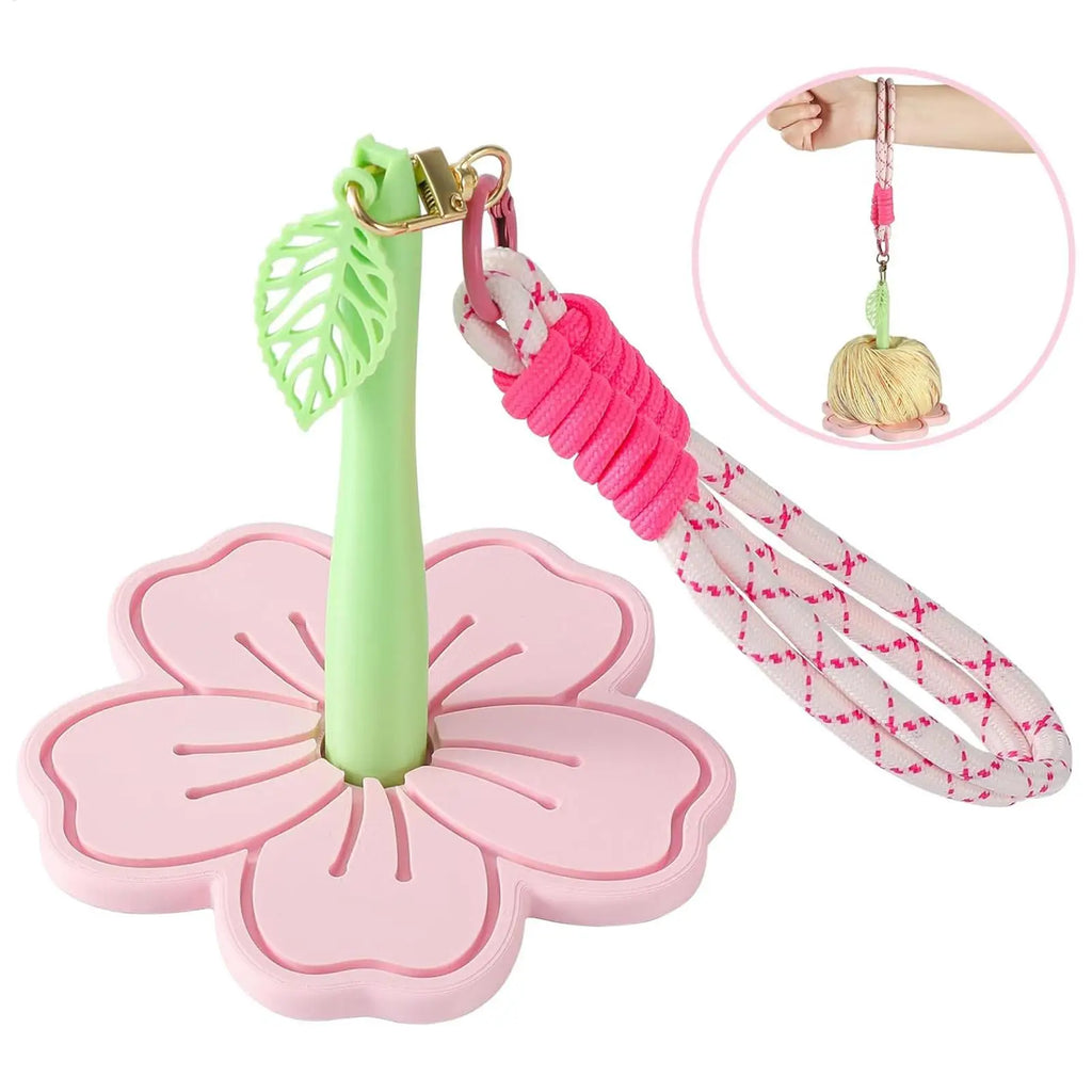 Portable Wrist Yarn Holder – Bamboo 3D Flower Organizer Yarn Holder PLUSH