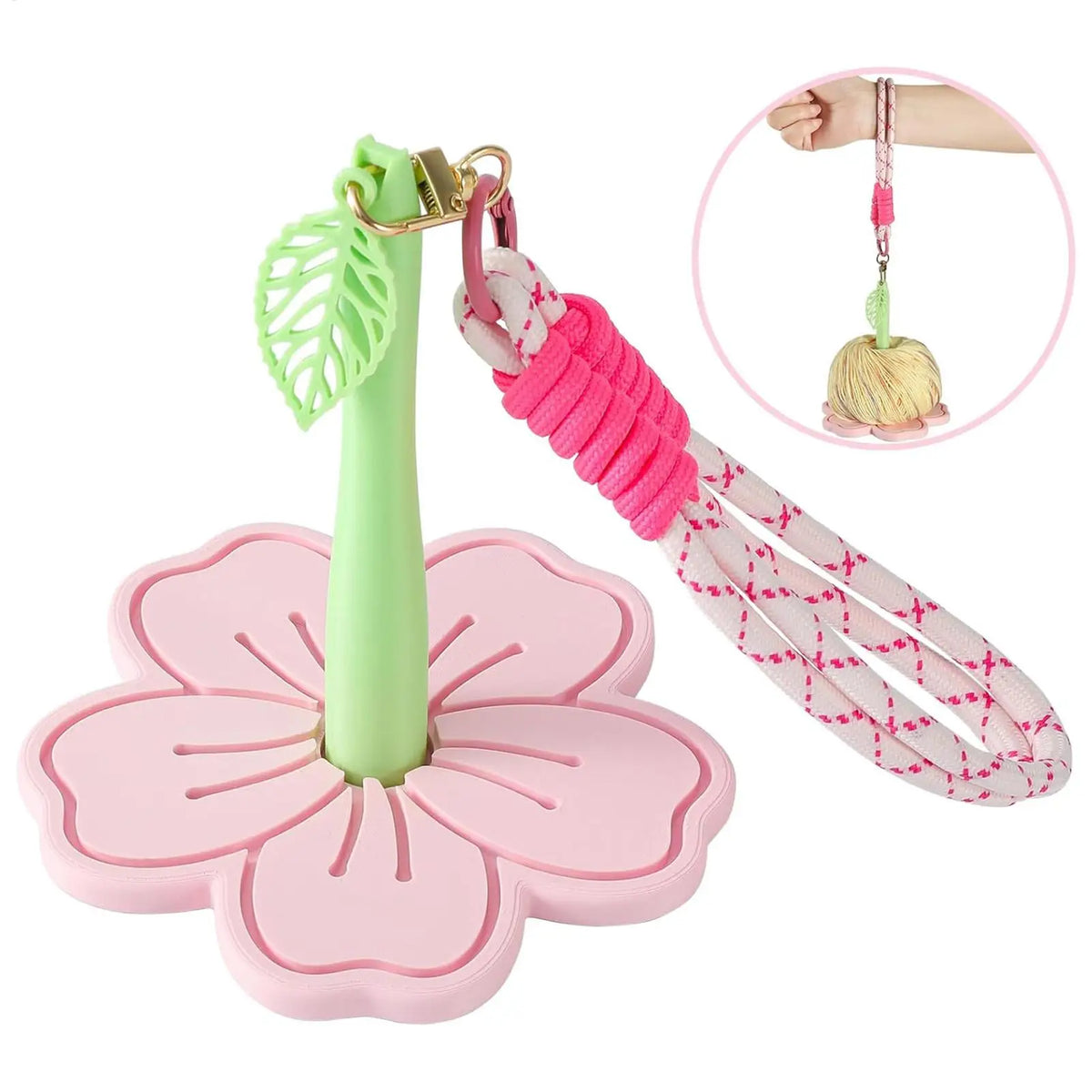 Portable Wrist Yarn Holder – Bamboo 3D Flower Organizer Yarn Holder PLUSH