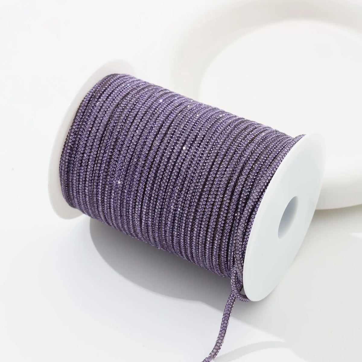 50 Yards 4mm Glass Rhinestone Rope Crystal Cord Trim – DIY Rhinestone Cord Trim PLUSH Violet 4mm 50yards
