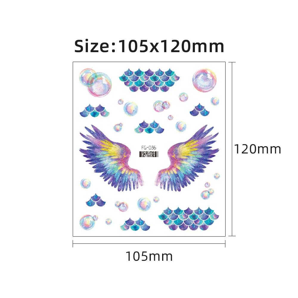Purple Fairy Butterfly Glitter Temporary Tattoo Stickers Temporary Tattoo Sticker PLUSH