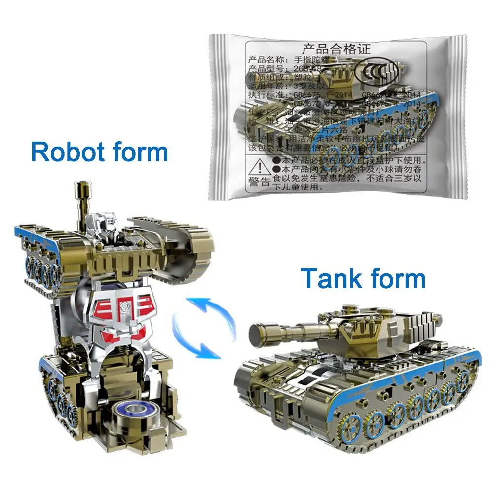 Fingertip Gyroscope Tank Deformation Robot Mini Spinning Toy Transforming Fidget Toy PLUSH