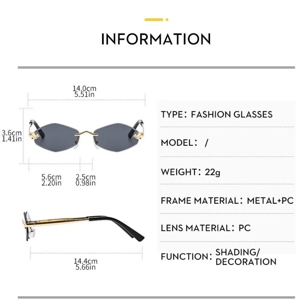 UV400 Frameless Rhombus Sunglasses – Women's Gradient Sport Sport Sunglasses PLUSH