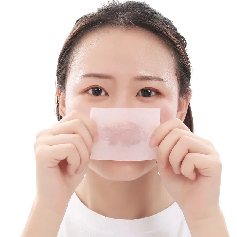 100pcs Face Oil Blotting Sheets – Portable Facial Wipes Oil Blotting Sheets PLUSH
