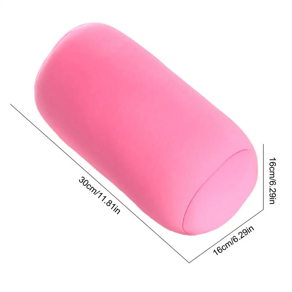 Microbead Cylindrical Roll Pillow – Travel & Office Cushion Microbead Roll Pillow PLUSH Pink