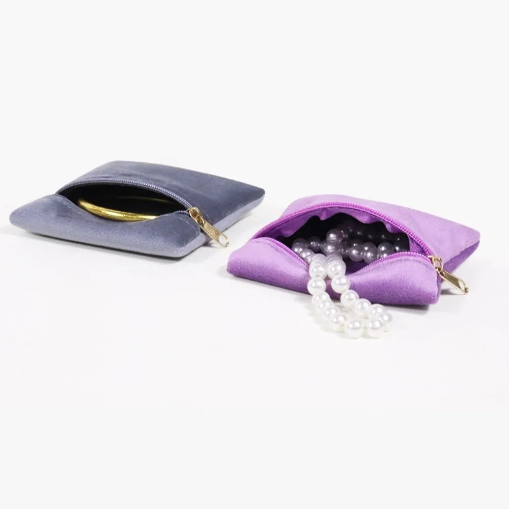 Velvet Zipper Jewelry Pouch | Soft Flannelette Storage Bag Jewelry Storage Pouch PLUSH