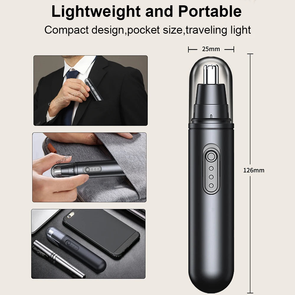 Raugee Electric Nose & Ear Hair Trimmer – Portable Clipper Nose Hair Trimmer PLUSH