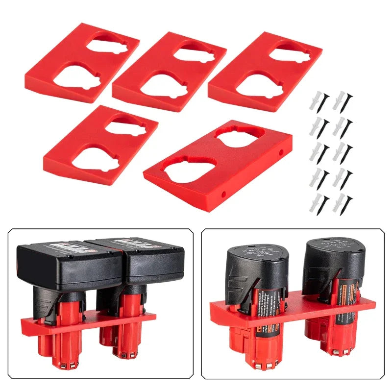 Milwaukee M12 Battery Holder Storage Rack – 3-Slot Mount Battery Storage Rack PLUSH