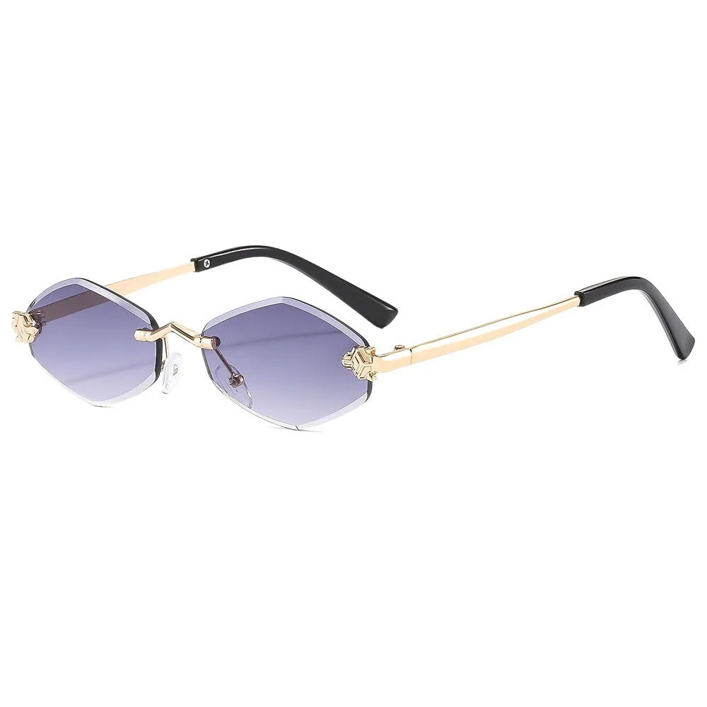 UV400 Frameless Rhombus Sunglasses – Women's Gradient Sport Sport Sunglasses PLUSH Grey