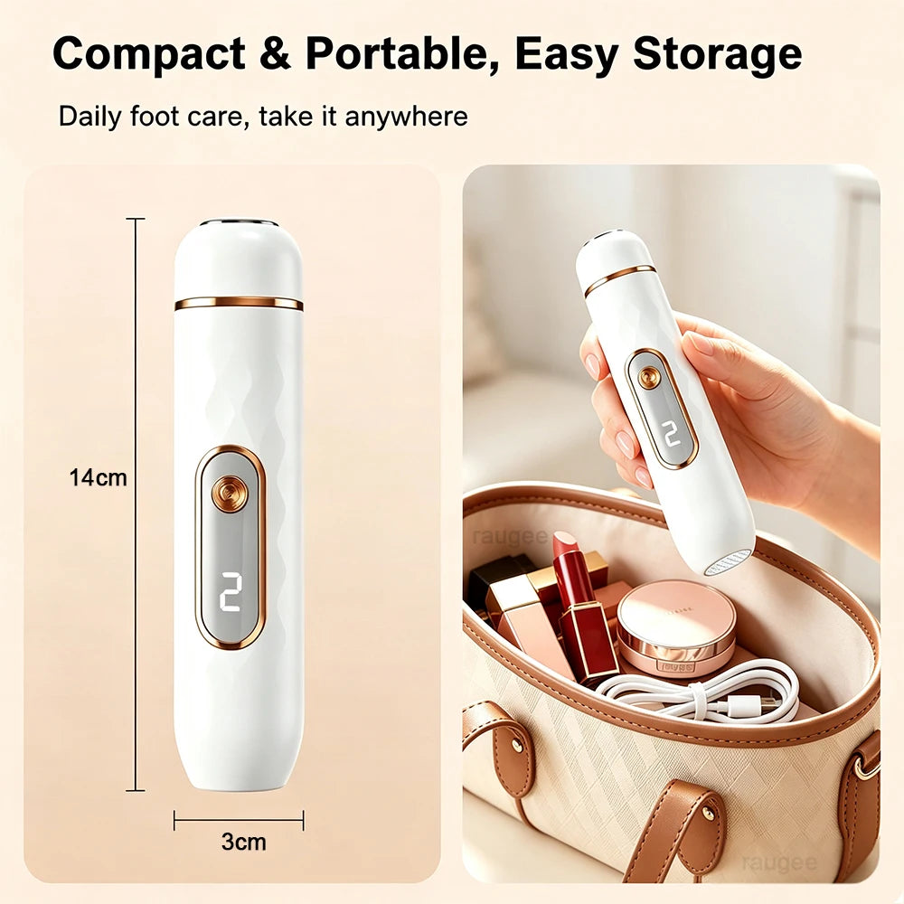 2-in-1 Electric Foot Callus Remover & Nail Polisher Tool Electric Pedicure Tool PLUSH