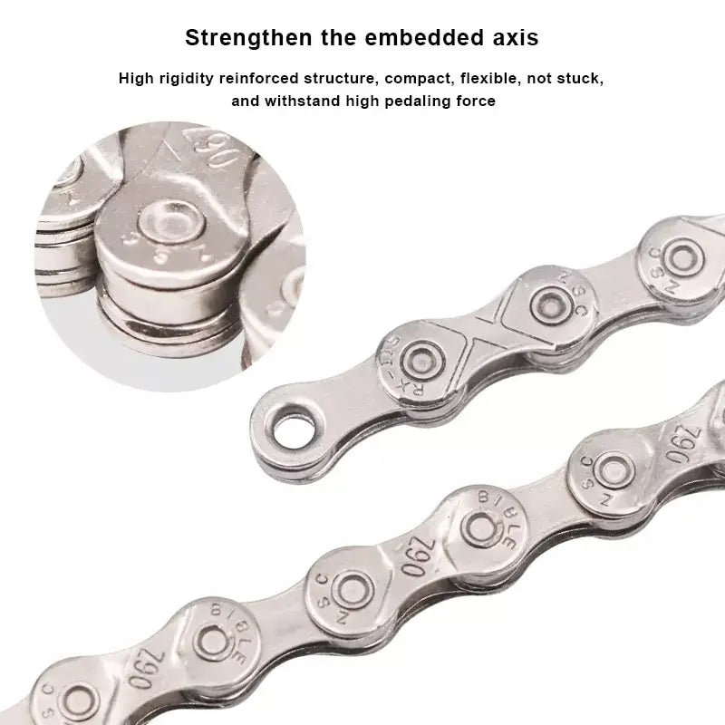 RIDERACE Ultralight Bicycle Chain 116L 8-12 Speed MTB Road Bike Bicycle Chain PLUSH
