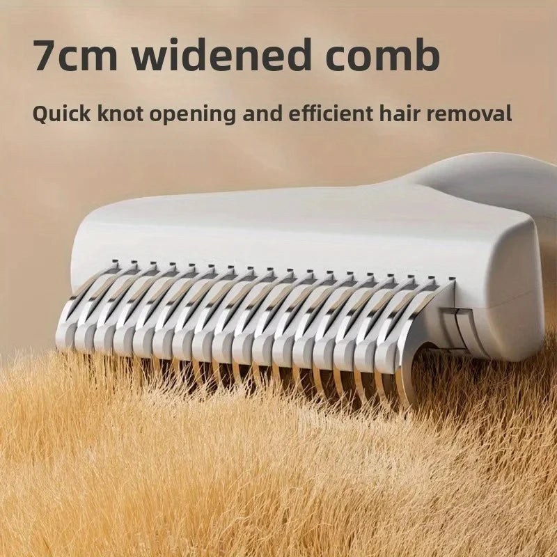 Pet Hair Removal Comb – Curved Steel Detangling Brush Dogs Cats Pet Grooming Comb PLUSH