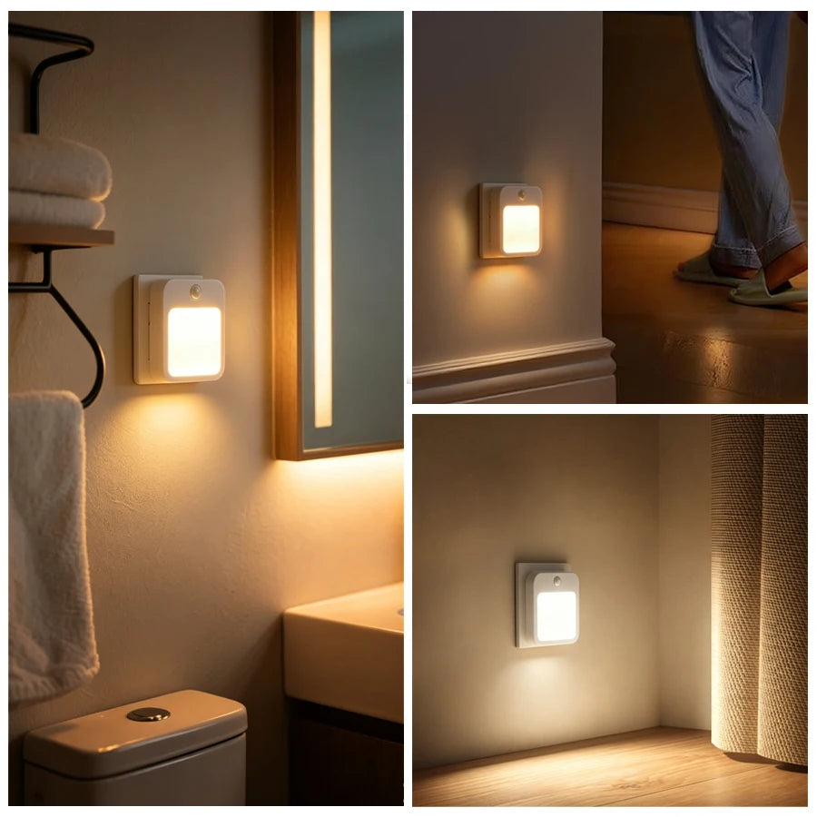 Motion Sensor LED Night Light – Dimmable Plug-In Lamp | GGBEE Motion Sensor Night Light PLUSH