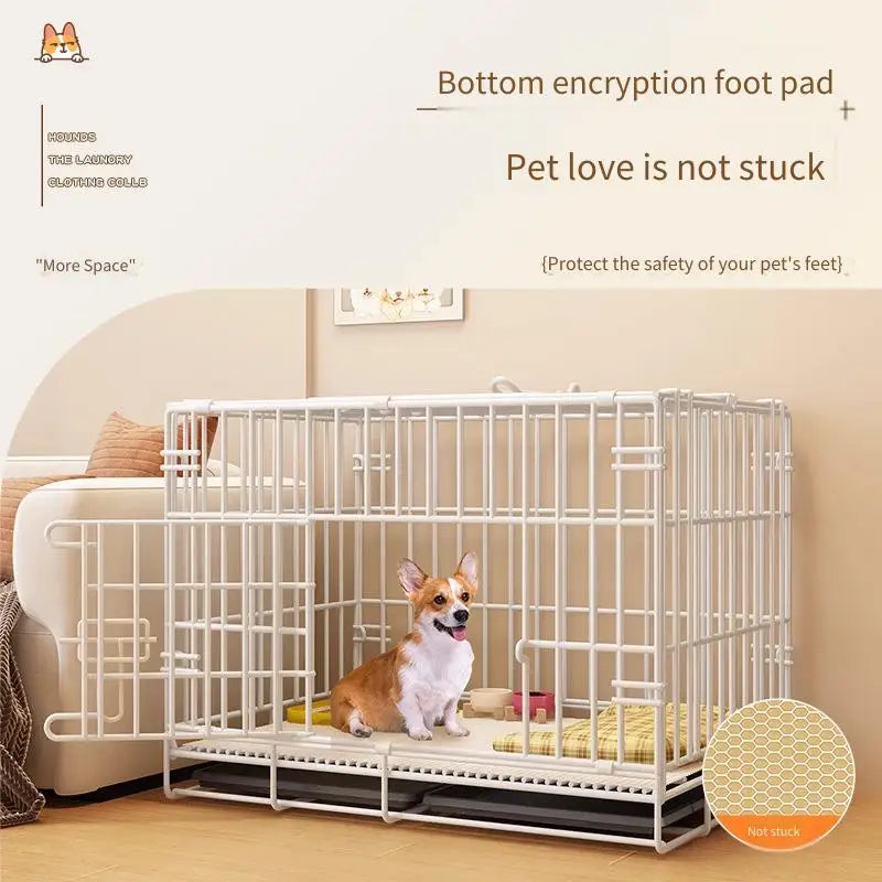Indoor Dog Cage with Toilet | Iron Wire Kennel for Small Dogs Dog Cage Kennel PLUSH