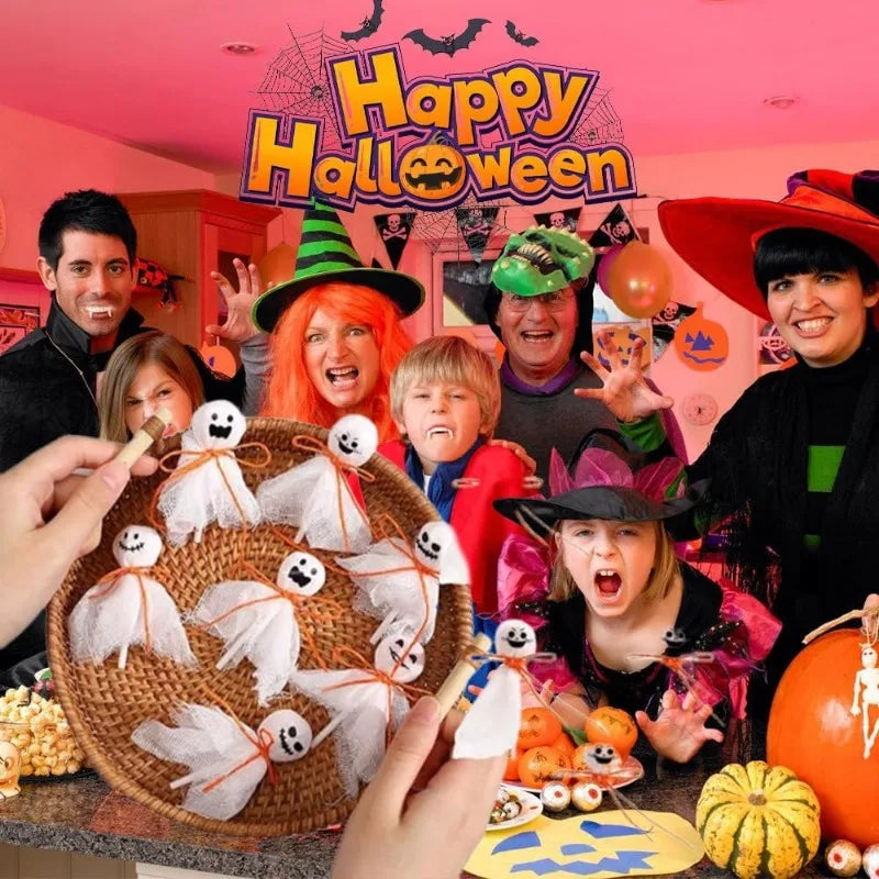 Halloween Ghost DIY Lollipop Craft Kit – Spooky Kids Décor Halloween Craft Kit PLUSH
