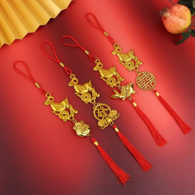 Chinese New Year 2027 Goat Lucky Tassel Hanging Ornament Holiday Hanging Ornament PLUSH