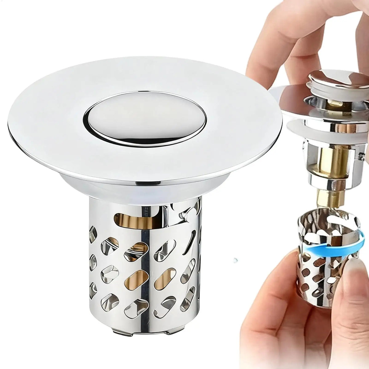 Pop-Up Sink Drain Strainer with Hair Catcher & Filter Sink Drain Strainer PLUSH