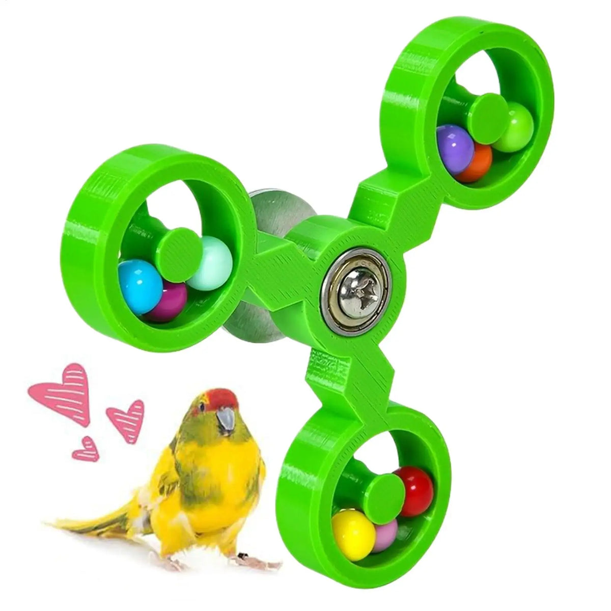 Bird Spinner Wheel Toy – Cage Enrichment for Parrots & Conures Bird Cage Toy PLUSH