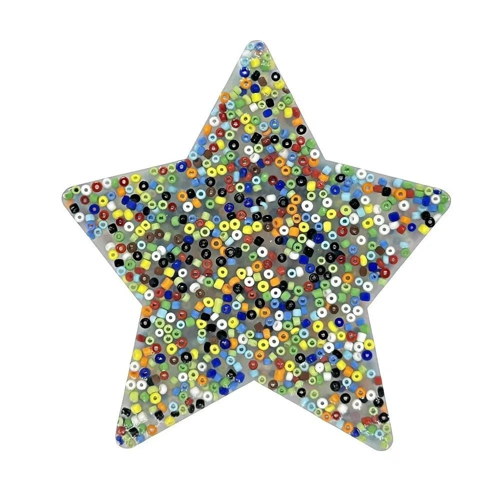 Heart Shape Silicone Fidget Toy – Mini Sensory Stress Pad Fidget Sensory Toy PLUSH Pentagram 8.5cm