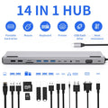 14-in-1 USB-C Hub Docking Station HDMI VGA RJ45 SD Card USB-C Docking Station PLUSH 14-in-1 hub