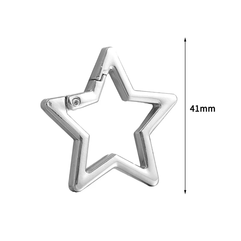 Star Hollow Spring Clasp Carabiner Clip – DIY Jewelry Connector Jewelry Clasp Connector PLUSH A14