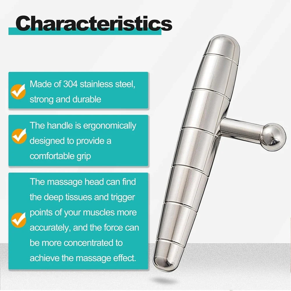 T-Bar Stainless Steel Deep Tissue Massage Tool | LSHOW Massage Tool PLUSH