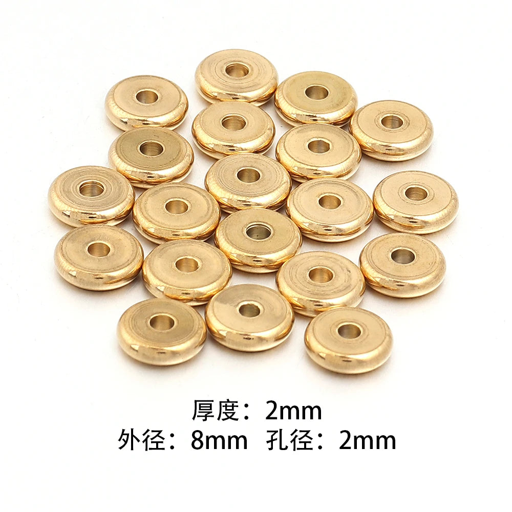 Stainless Steel Flat Disc Spacer Beads Gold Silver – 20-50pcs Jewelry Spacer Beads PLUSH Gold 8X2mm 20pcs